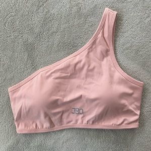 J80 Asymmetrical pink sports bra